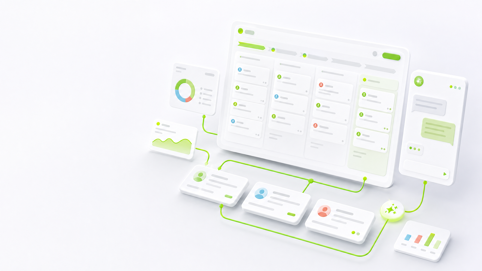 Groweon AI CRM dashboard with connected revenue workflows